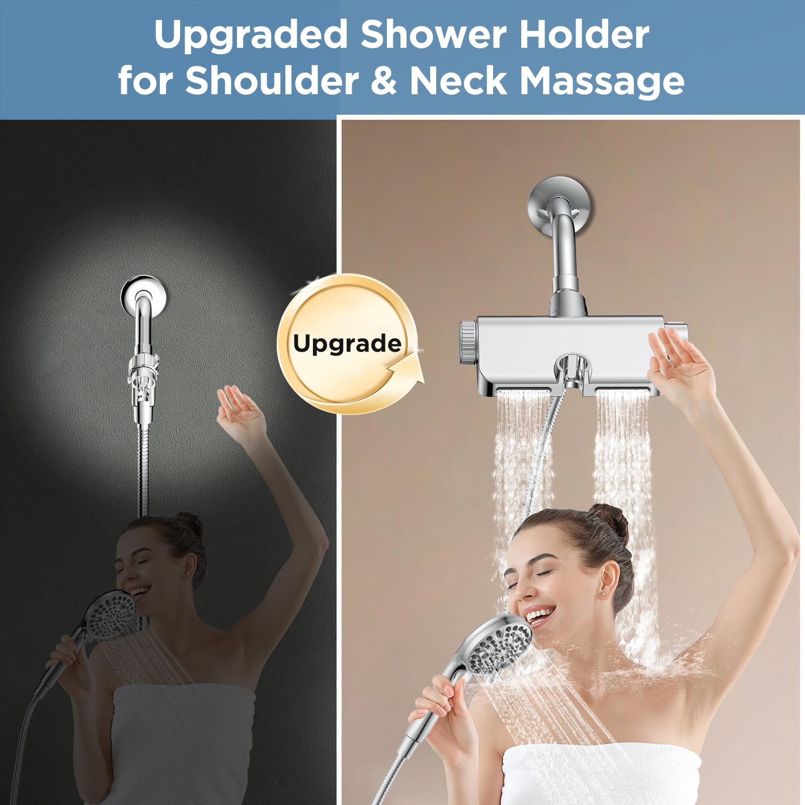 2-in-1 Filtered Shower Head with Handheld Combo - High Pressure Dual Spa System with 10 Massage Modes & Power Wash Function | Chrome Finish | Perfect for Relaxation & Water Saving in Bathroom, Spa, Gym