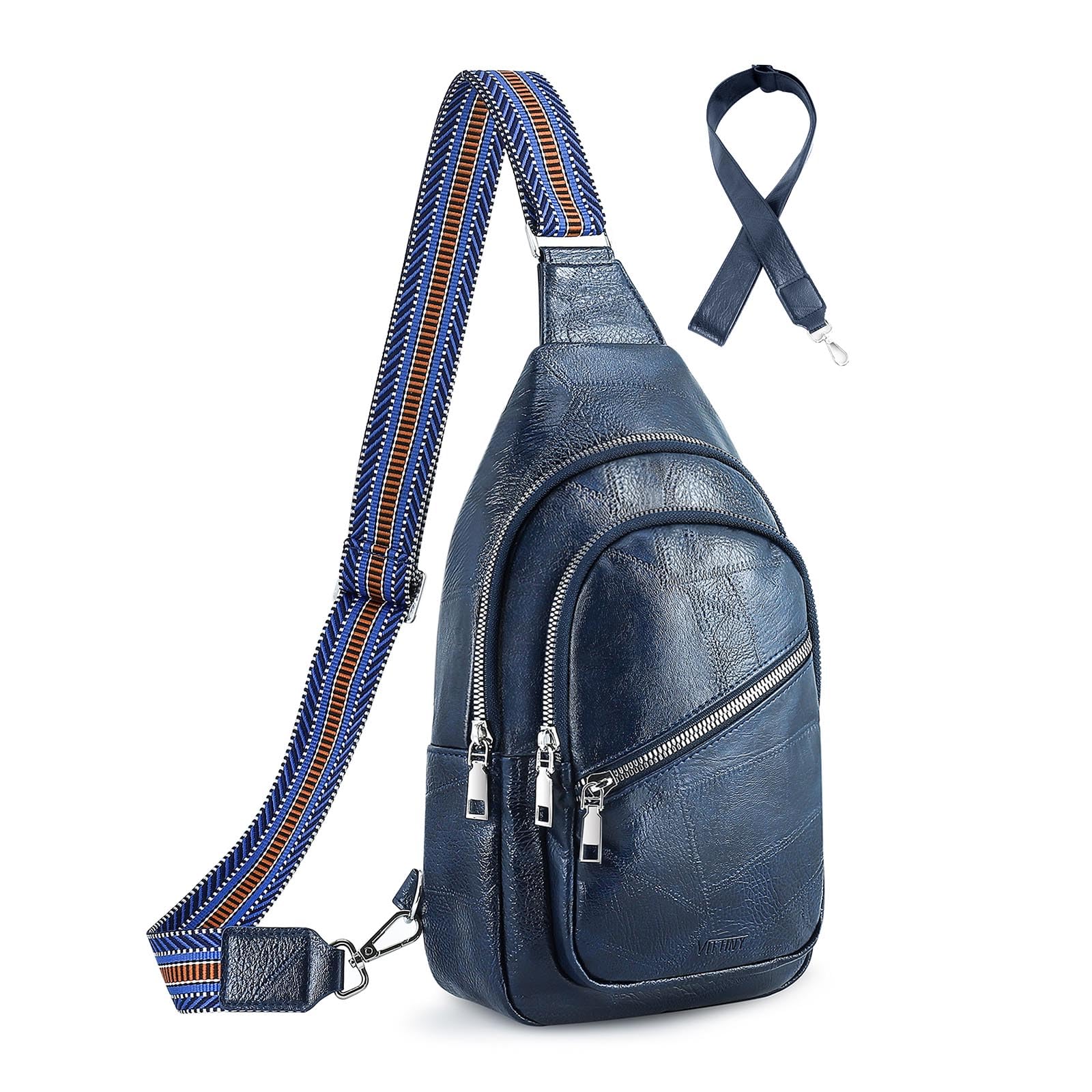 Trendy Faux Leather Crossbody Sling Bag for Women - Stylish Chest Purse & Fanny Pack for Everyday Use, Travel, and Outdoor Activities