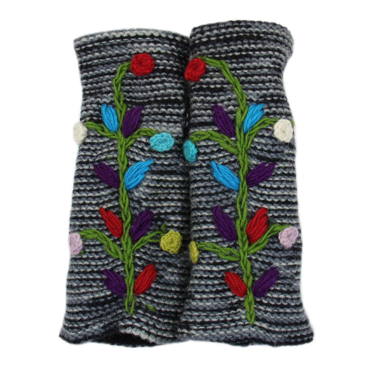 Hand Knit 100% Wool Fleece Lined Winter Gloves for Men & Women - Warm Thermal Hand Warmers for Outdoor Activities, Skiing, Hiking & Cold Weather