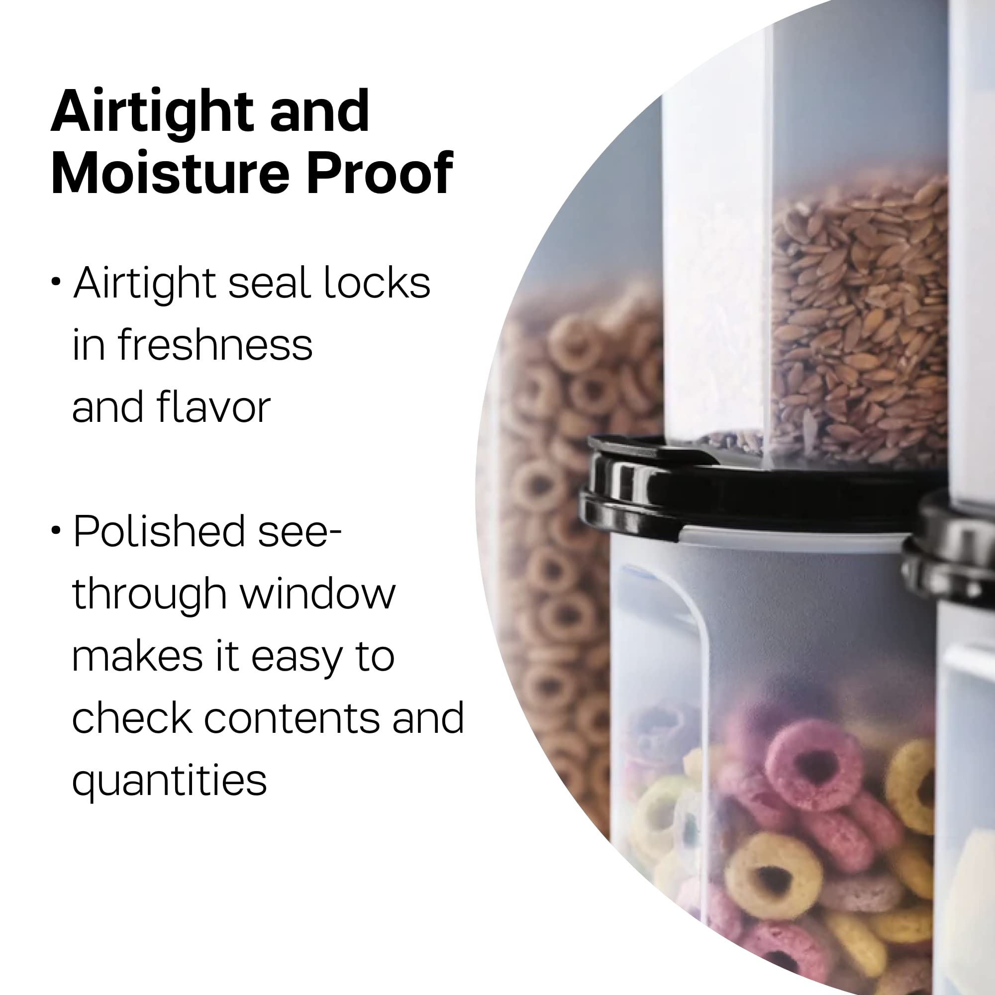 Tupperware Modular Mates Oval 5-Piece Food Storage Container Set with Lids (2 Cup, 4.75 Cup, 7.25 Cup, 9.75 Cup & 12.25 Cup) - Airtight, BPA Free, Dishwasher Safe Kitchen Organizers for Flour, Sugar, Cereal, Pasta & Dry Food Pantry Storage
