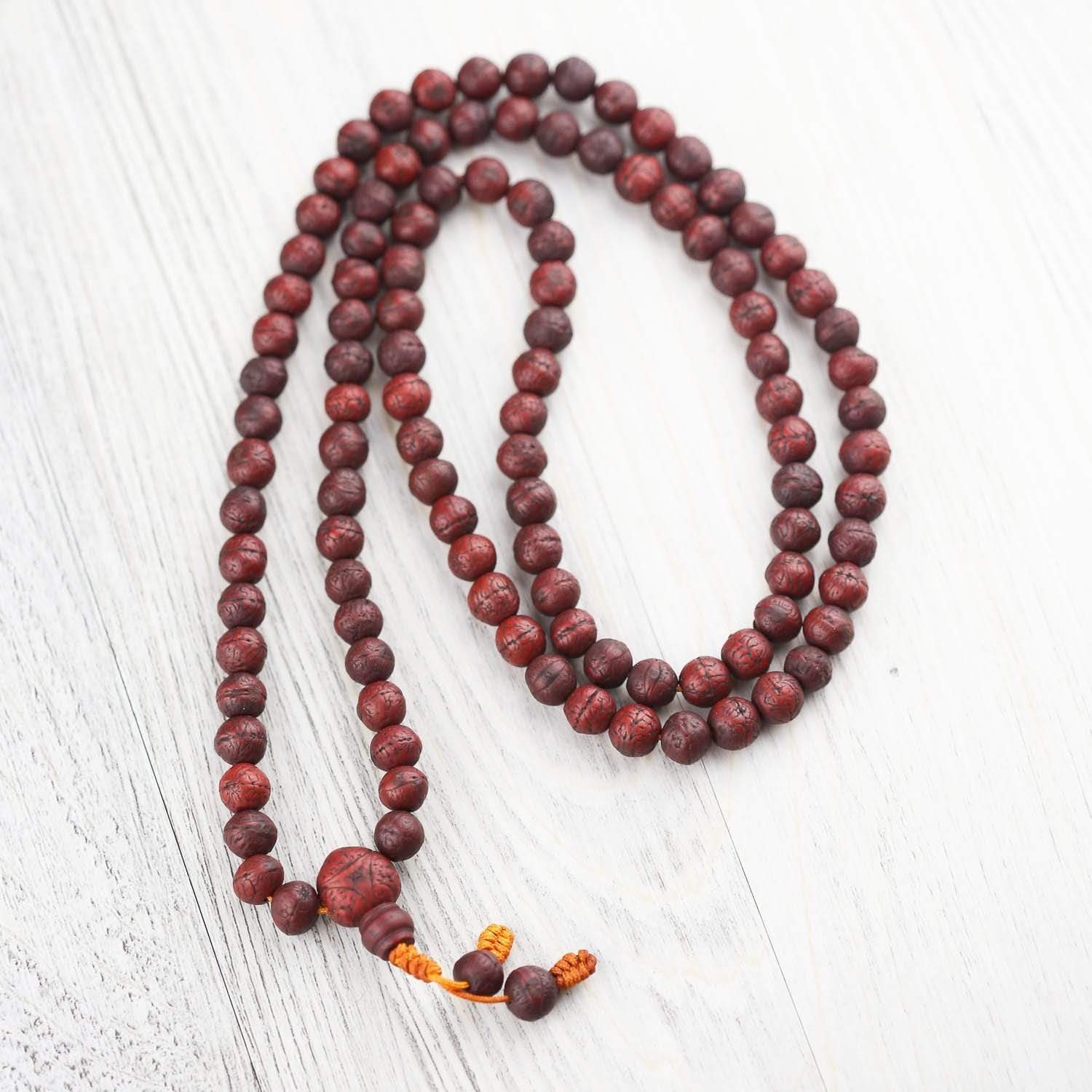 Authentic Bodhi Seed Mala Prayer Beads - 108 Natural Buddhist Meditation Beads for Yoga, Mindfulness & Spiritual Healing