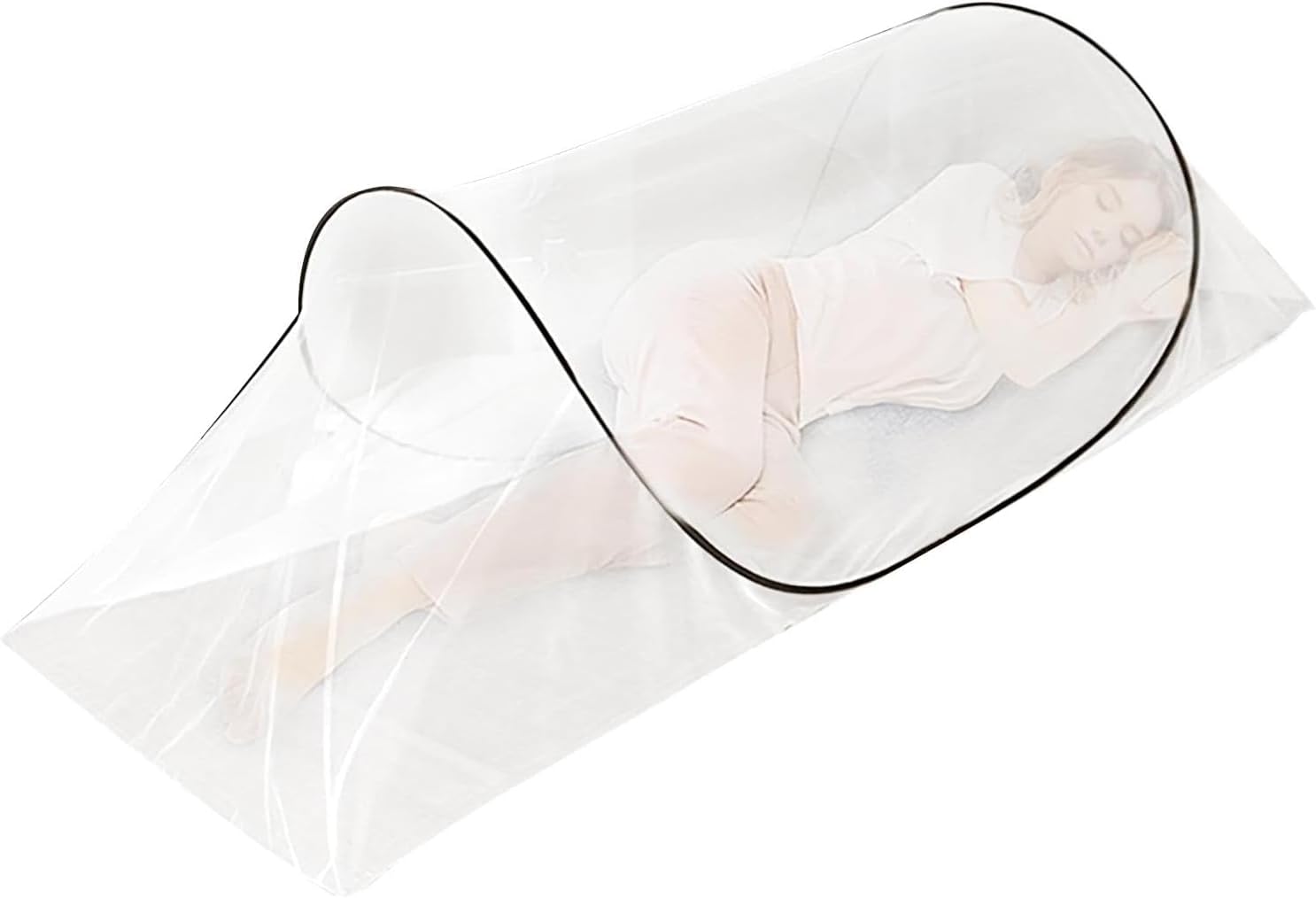 Adjustable Mosquito Net for Single Bed - Portable Pop Up Mosquito Bed Canopy with Anti-Mosquito Protection - Foldable Travel Mosquito Tent for Camping, Indoor & Outdoor Use - Perfect for Home, Travel, and Outdoor Adventures