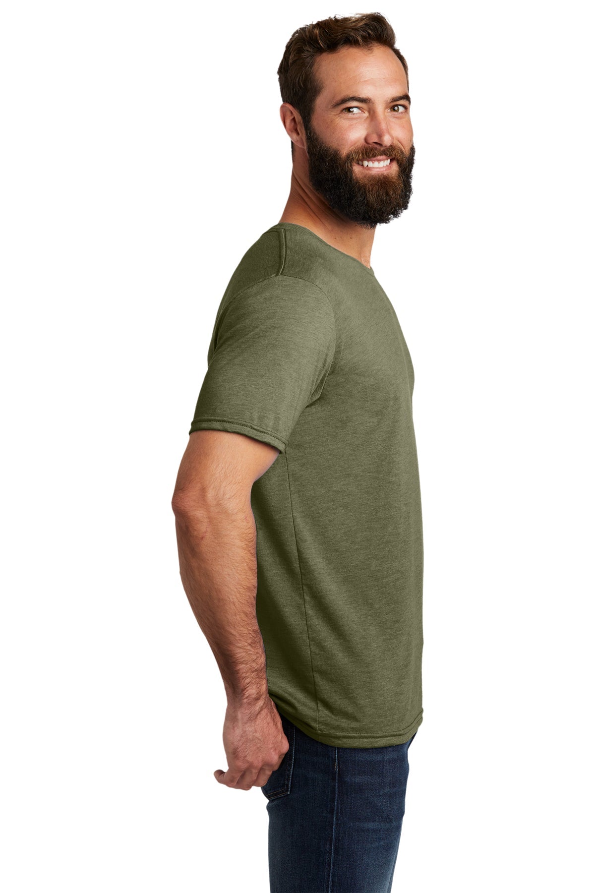 Allmade Unisex Tri-Blend Custom T-Shirt - Soft Olive Green Tee for Men & Women | Perfect for Casual Wear, Screen Printing & Personalized Gifts