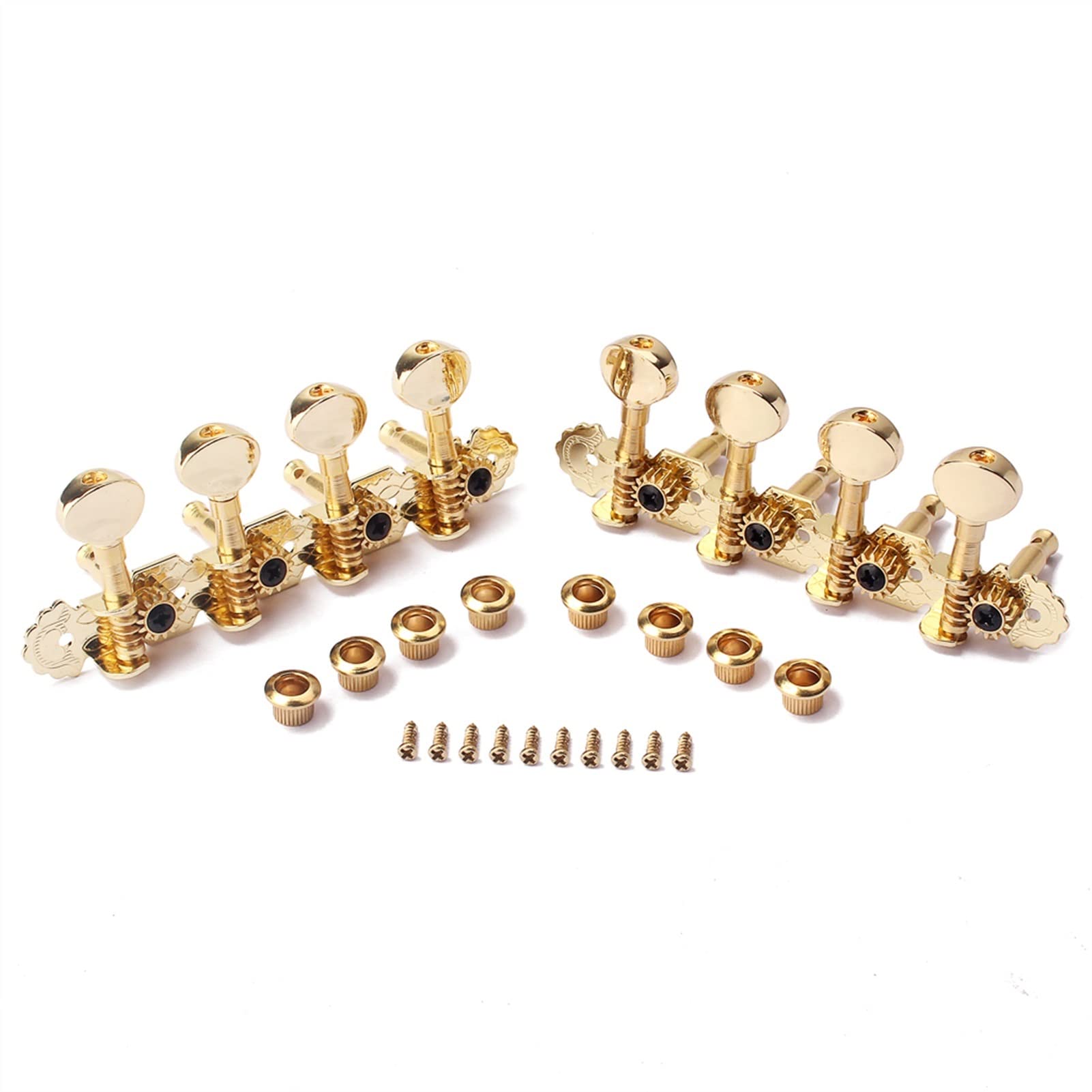 4R4L Gold Mandolin Tuner Machine Head Set - 8 String Guitar Tuning Pegs & Keys (117x42x38mm) for Mandolin & Acoustic Guitar Accessories | Perfect for String Replacement & Instrument Maintenance