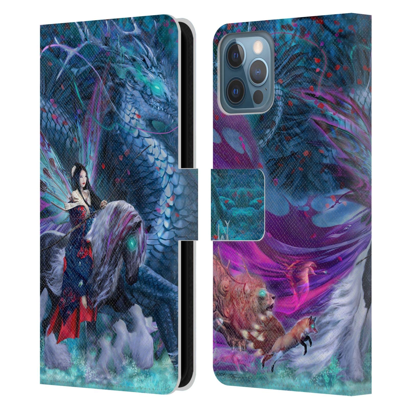 Officially Licensed Ruth Thompson Ride of The Yokai Dragons Leather Book Wallet Case for iPhone 12/12 Pro - Stylish Protective Cover with Card Slots | Perfect for Daily Use, Travel & Gift Giving
