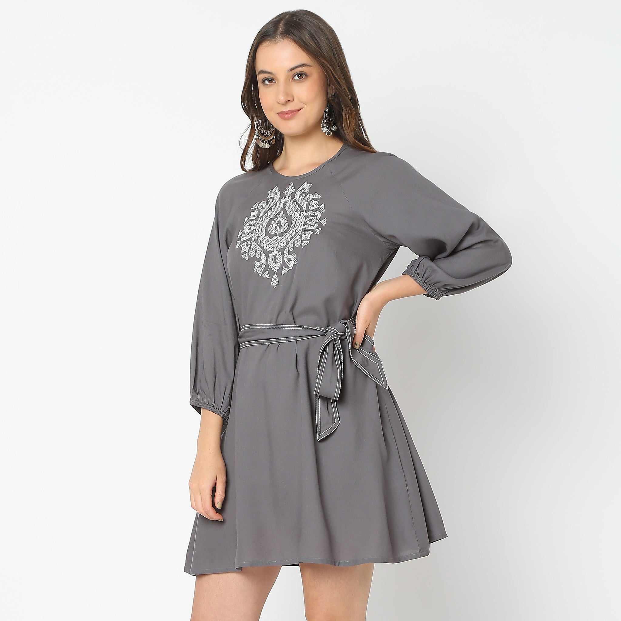 Flare Fit Embroidered Dress for Women - Elegant Boho Summer Maxi Dress with Floral Embroidery | Perfect for Beach Vacations, Weddings & Date Nights