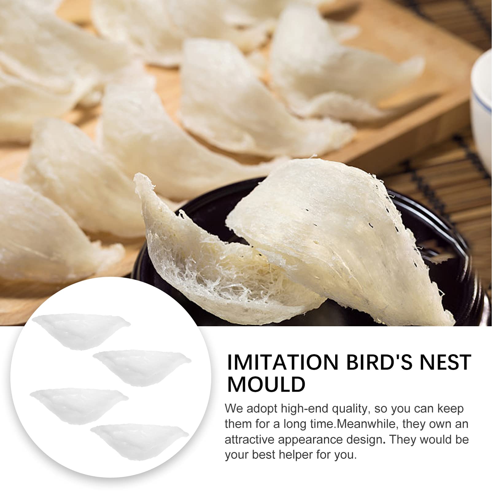4pcs Realistic Bird's Nest Silicone Molds for DIY Crafts - 9.4CM White Cubilose Shape Molds | Perfect for Cake Decorating, Soap Making & Resin Art Projects