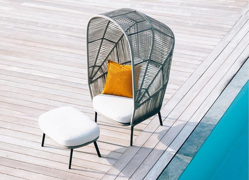 RILLY Cocoon Chair & Footstool Set - Egg-Shaped Hanging Swing Chair with Ottoman for Indoor/Outdoor Relaxation - Perfect for Living Room, Patio, Garden, and Nursery