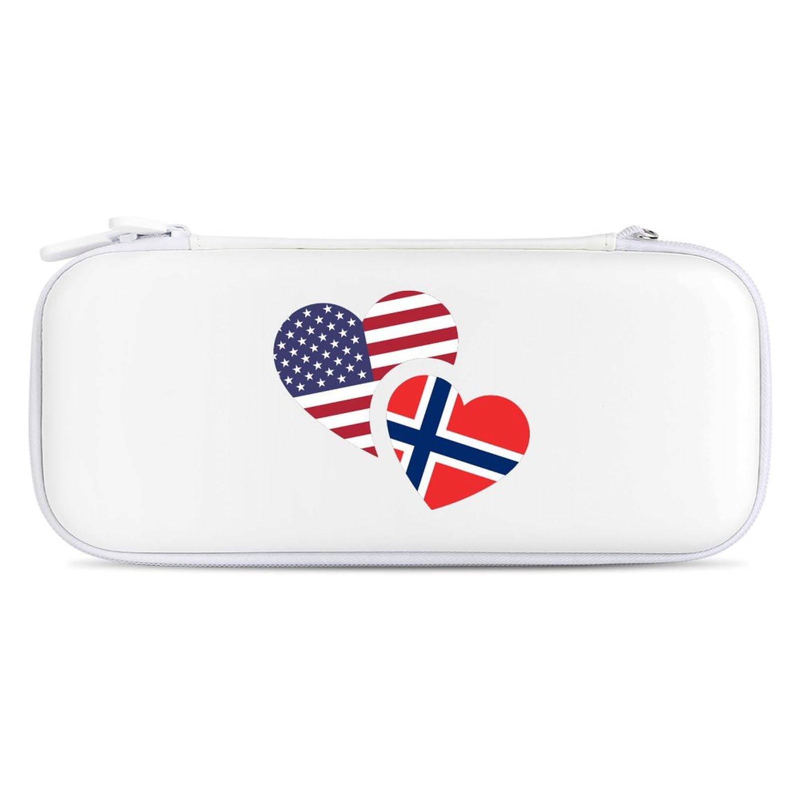 Norway US Flag Themed Protective Hard Carrying Case for Nintendo Switch - Durable Travel Storage Bag for Gaming Console Accessories | Perfect for Commuting, Air Travel & Outdoor Adventures