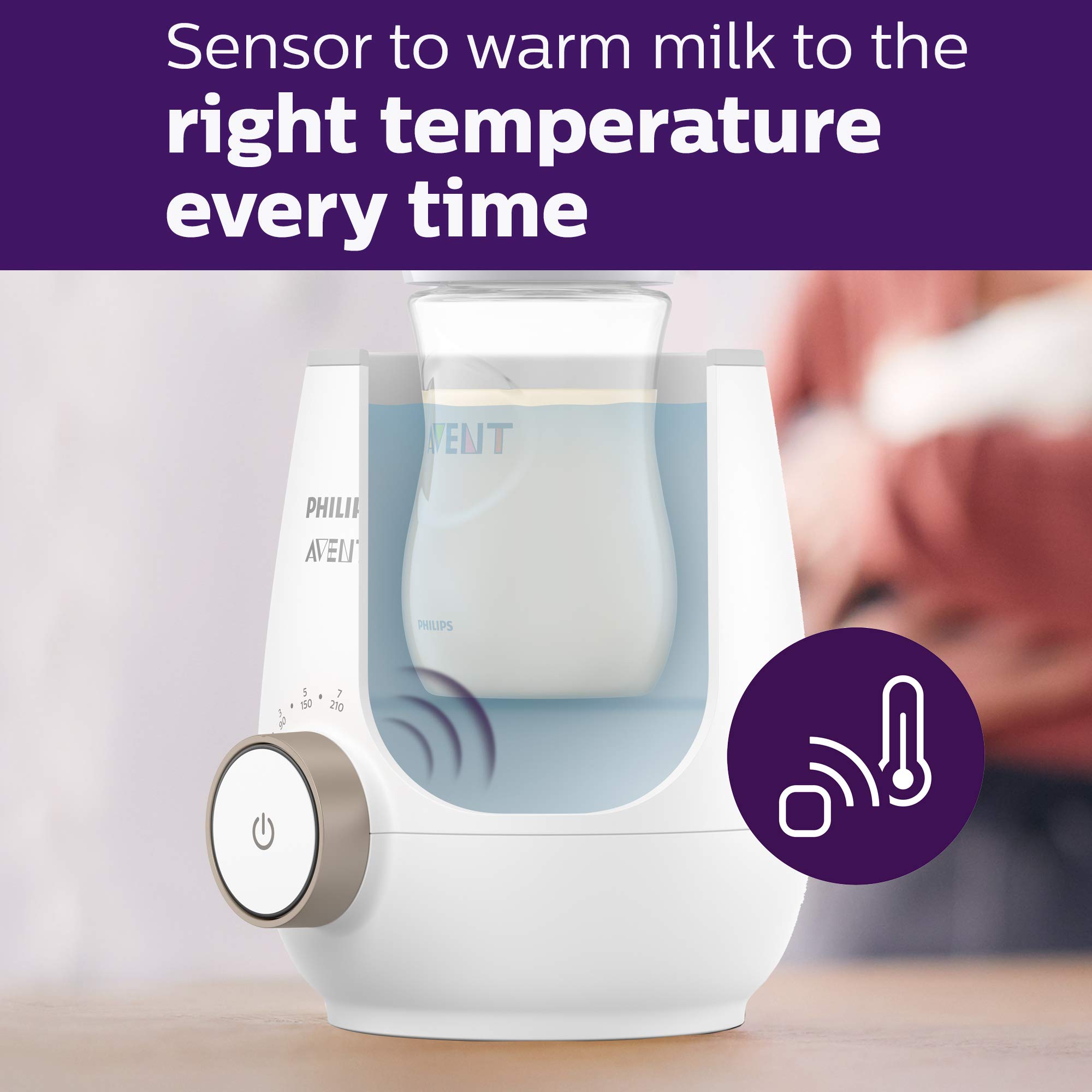 Philips Avent Natural Baby Bottles with Natural Response Nipples - 9 Ounce, 4 Pack + Fast Bottle Warmer Set | Perfect for Breastmilk & Formula Feeding at Home or On-the-Go