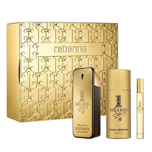 Paco Rabanne One Million 3-Piece Gift Set for Men - Cologne Spray, Aftershave & Body Wash | Perfect for Valentine's Day, Anniversary & Birthday Gifts