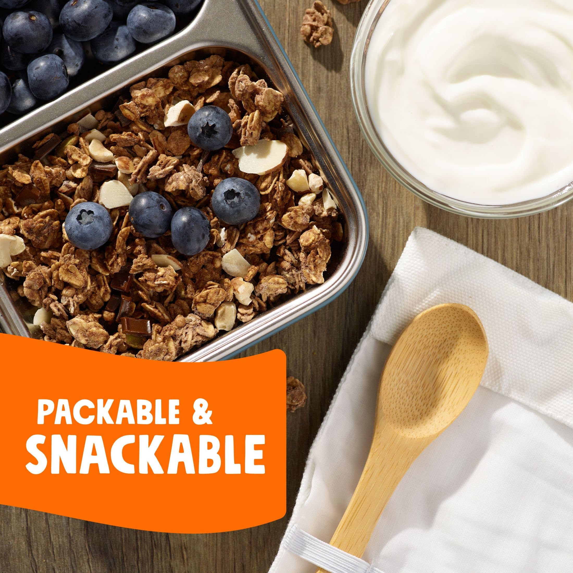 Bear Naked Granola Cereal - Whole Grain Granola with Hazelnut, Almond & Dark Chocolate Chunks (6 Bags) - Healthy Breakfast Snacks for On-the-Go, Office or School Lunch