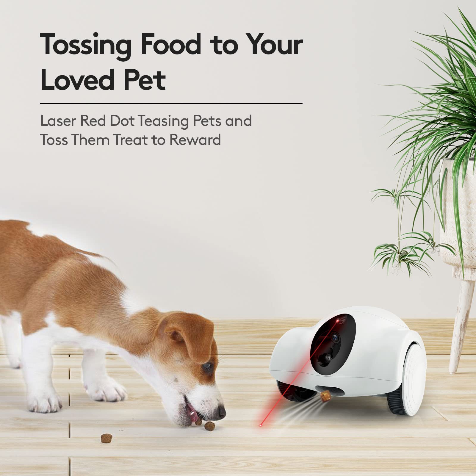 Smart Pet Camera with Phone App - 1080P HD Dog Robot Camera with 360° Rotation, 2-Way Audio & Treat Dispenser - 15-Day Standby for Dogs & Cats - 2.4G WiFi Pet Monitor (Ideal for Home, Office & Travel Pet Care)