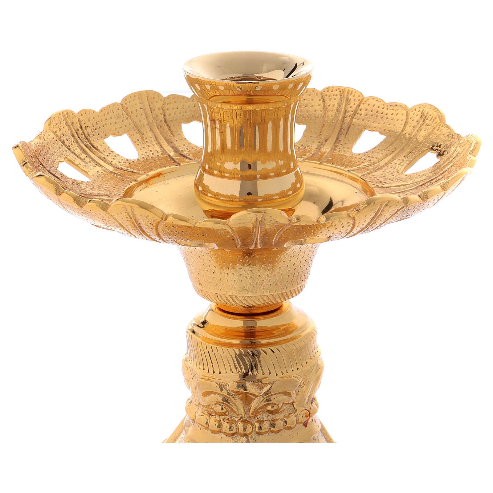 Golden Brass Candle Holder 24cm - Elegant Home Decor for Dining Table, Wedding Centerpiece, and Romantic Ambiance