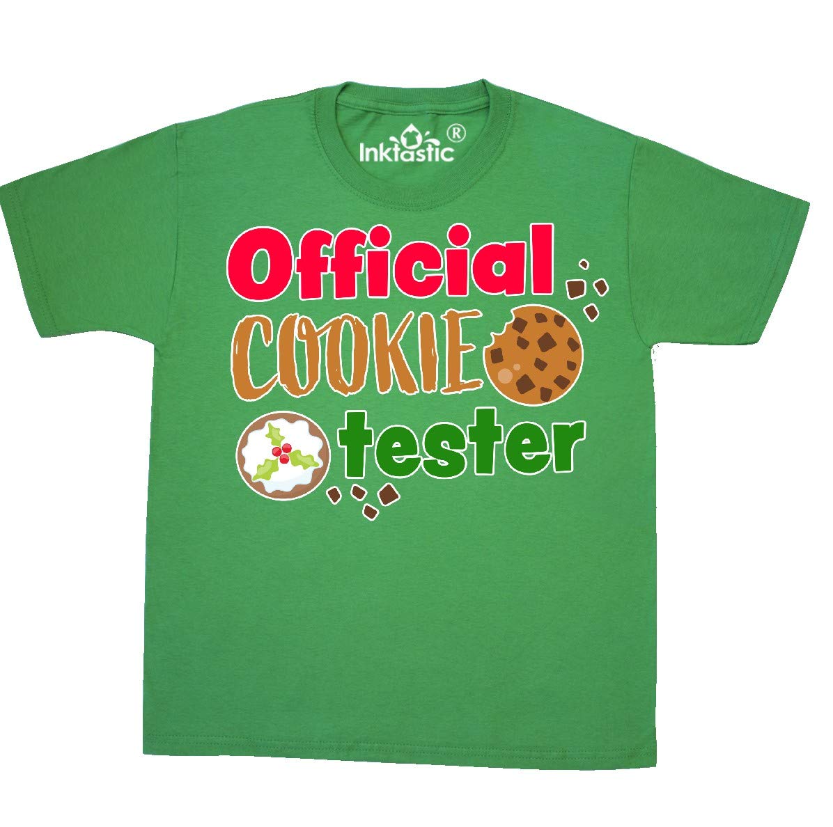 Inktastic Official Cookie Tester Christmas Cookies Youth T-Shirt - Fun Holiday Baking Shirt for Kids & Teens - Perfect for Christmas Baking Parties & Family Gatherings