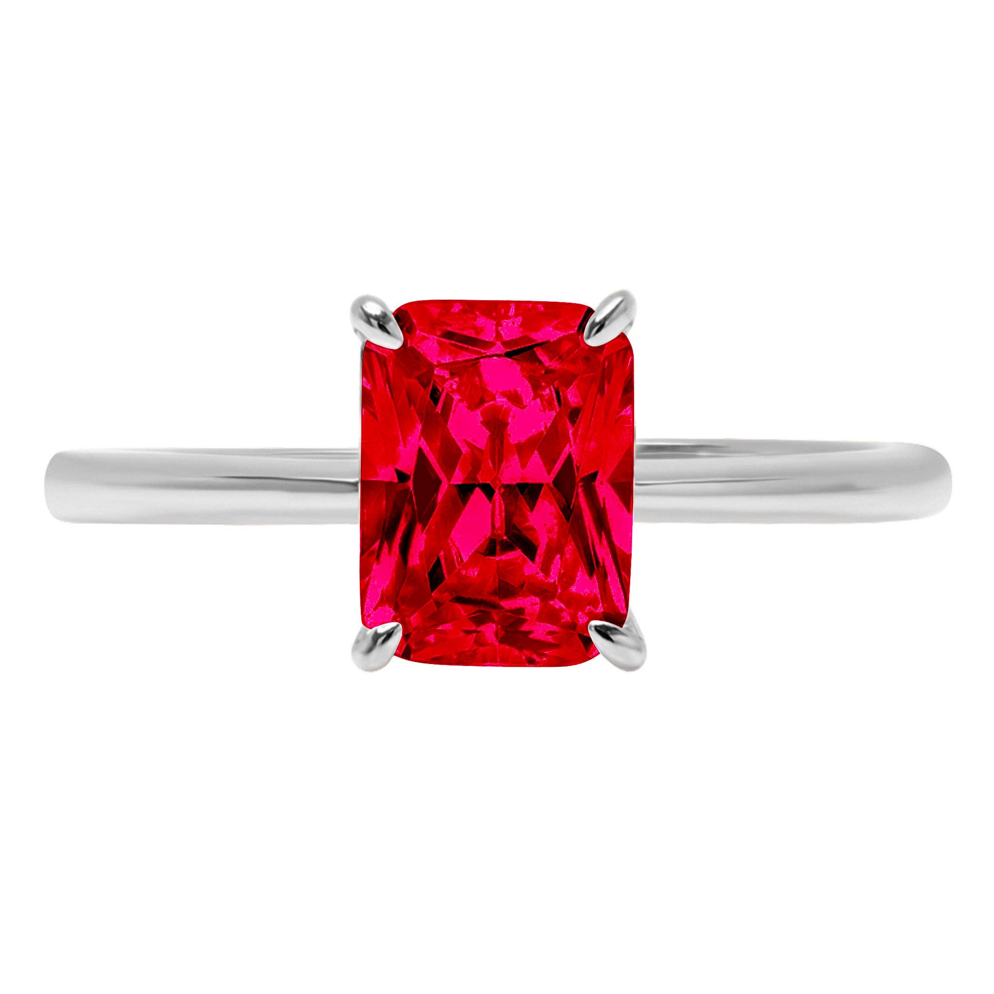 0.95 Carat Flawless Pink Tourmaline Solitaire Ring - Radiant Cut VVS1 Clarity, 14K White Gold 4-Prong Bridal Engagement Ring for Women | Perfect for Wedding, Anniversary & Promise Gifts