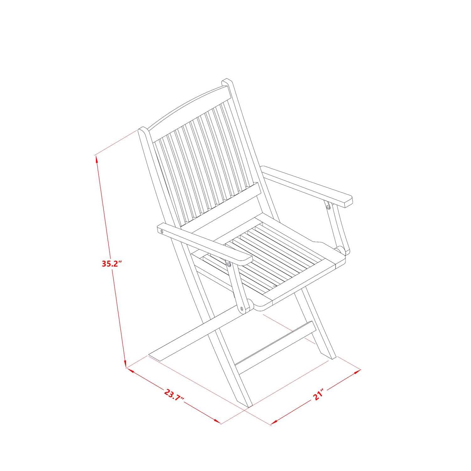 East West Furniture 3-Piece Patio Bistro Set - Square Acacia Wood Folding Table & 2 Arm Chairs - 26x26 Inch Outdoor Coffee Table Set - Natural Oil Finish - Perfect for Backyard, Garden, Balcony & Small Space Dining