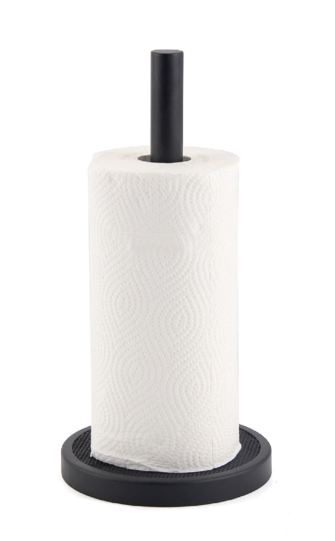 Classic Black Mesh Paper Towel Holder - 33cm Stainless Steel Kitchen Organizer for Countertop, Wall Mount | Perfect for Kitchen, Bathroom, Office, RV