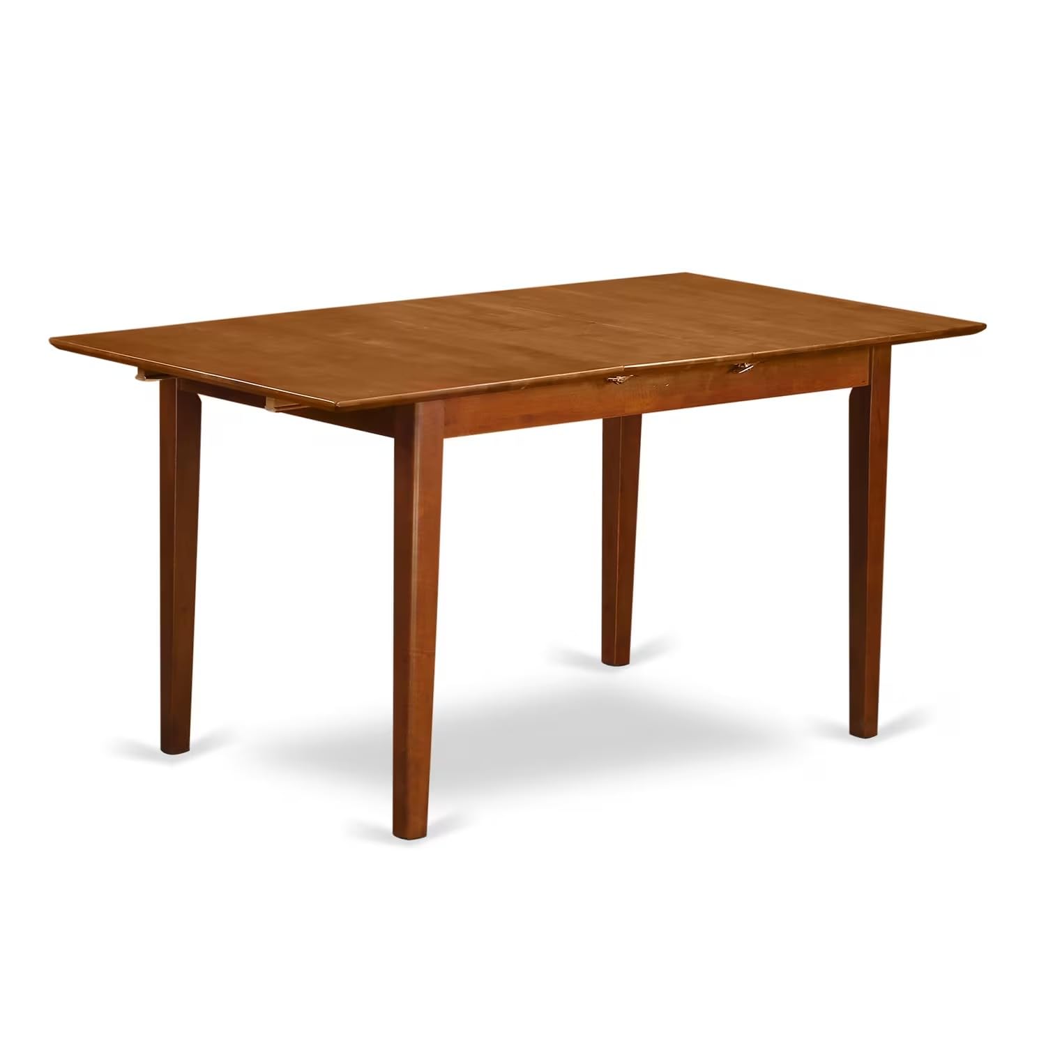East West Furniture 5-Piece Dinette Set for 4 - Rectangle Dining Table with Butterfly Leaf & 4 Kitchen Chairs, 32x60 Inch, Saddle Brown - Perfect for Small Spaces, Breakfast Nooks & Compact Dining Rooms