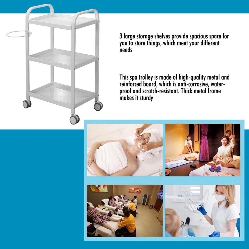 Greenlife Spa Clinic Facial Trolley - Professional Beauty Salon Cart with Wheels for Estheticians & Skin Care Specialists | Perfect for Facial Treatments, Massage Therapy & Mobile Spa Services