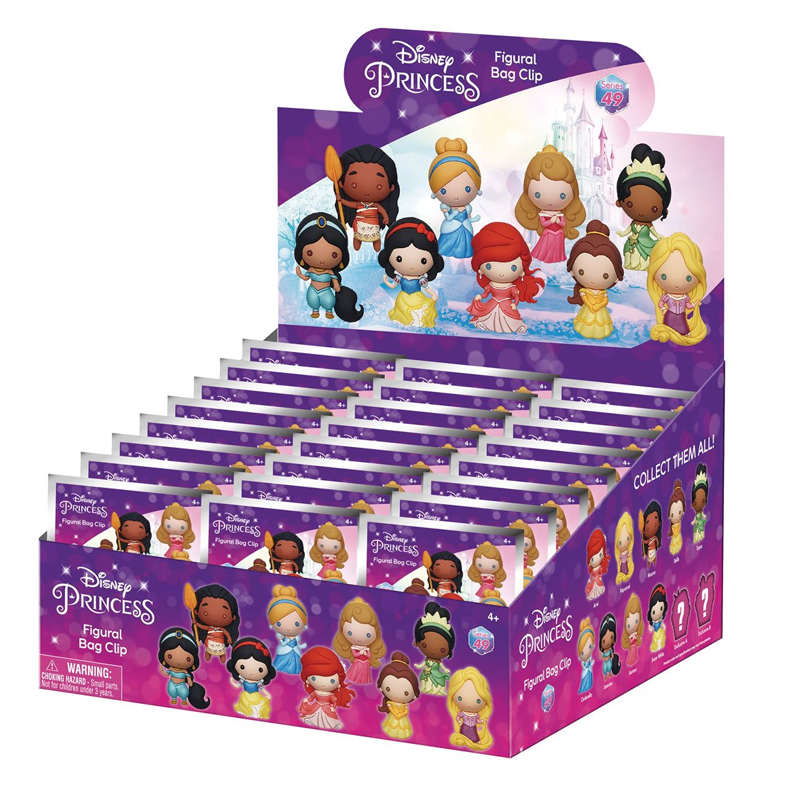 Disney Princess Series 49 Blind Bag Mystery Figure Clip - Cute Collectible Character Keychain for Backpacks, Lunch Boxes & Gift Giving