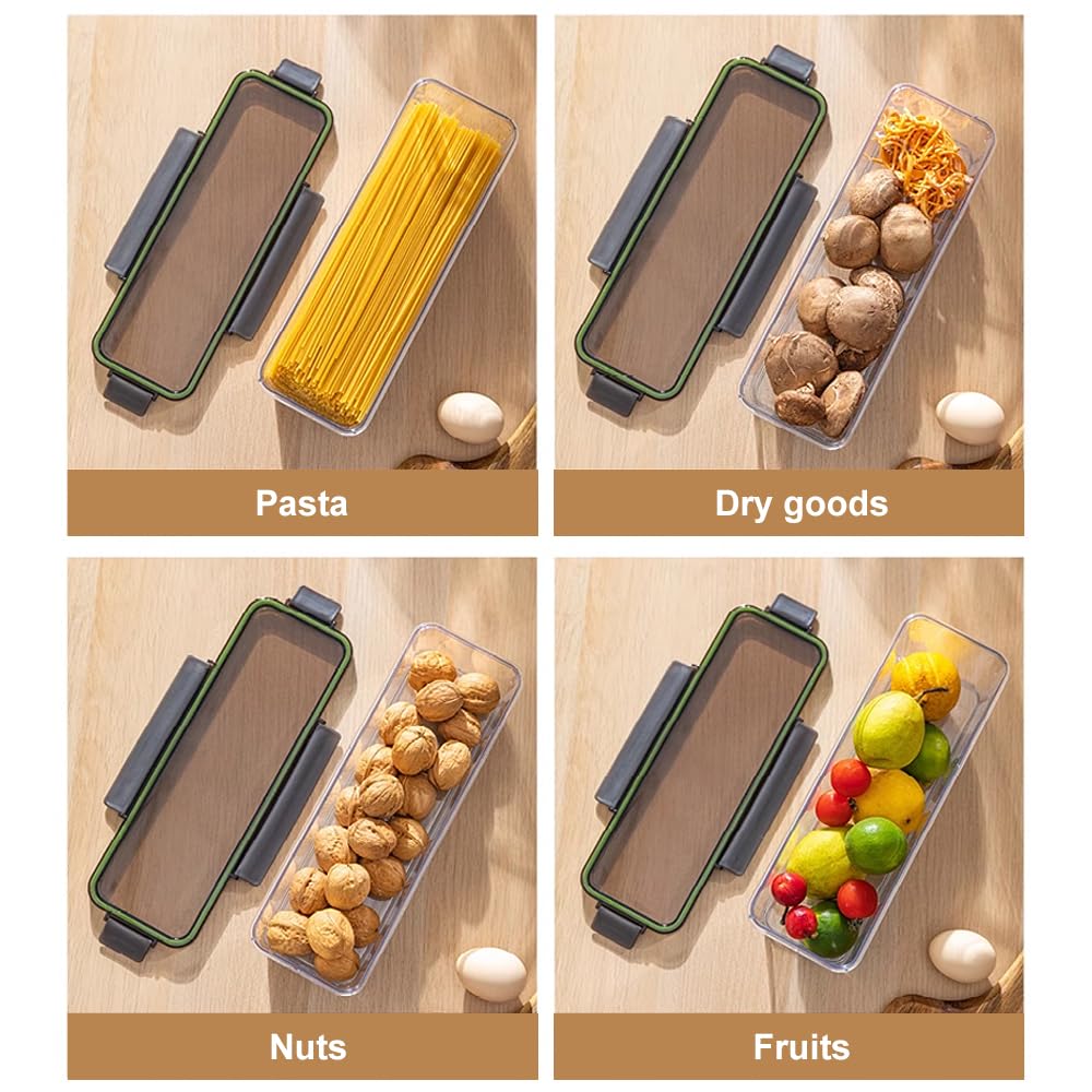 VANDHOME 2-Pack 2.25L Airtight Plastic Pasta Storage Containers with Lids - BPA Free Food Organizer for Spaghetti, Cereal & Pantry Organization | Perfect for Kitchen Storage, Meal Prep & Bulk Food Dispensing