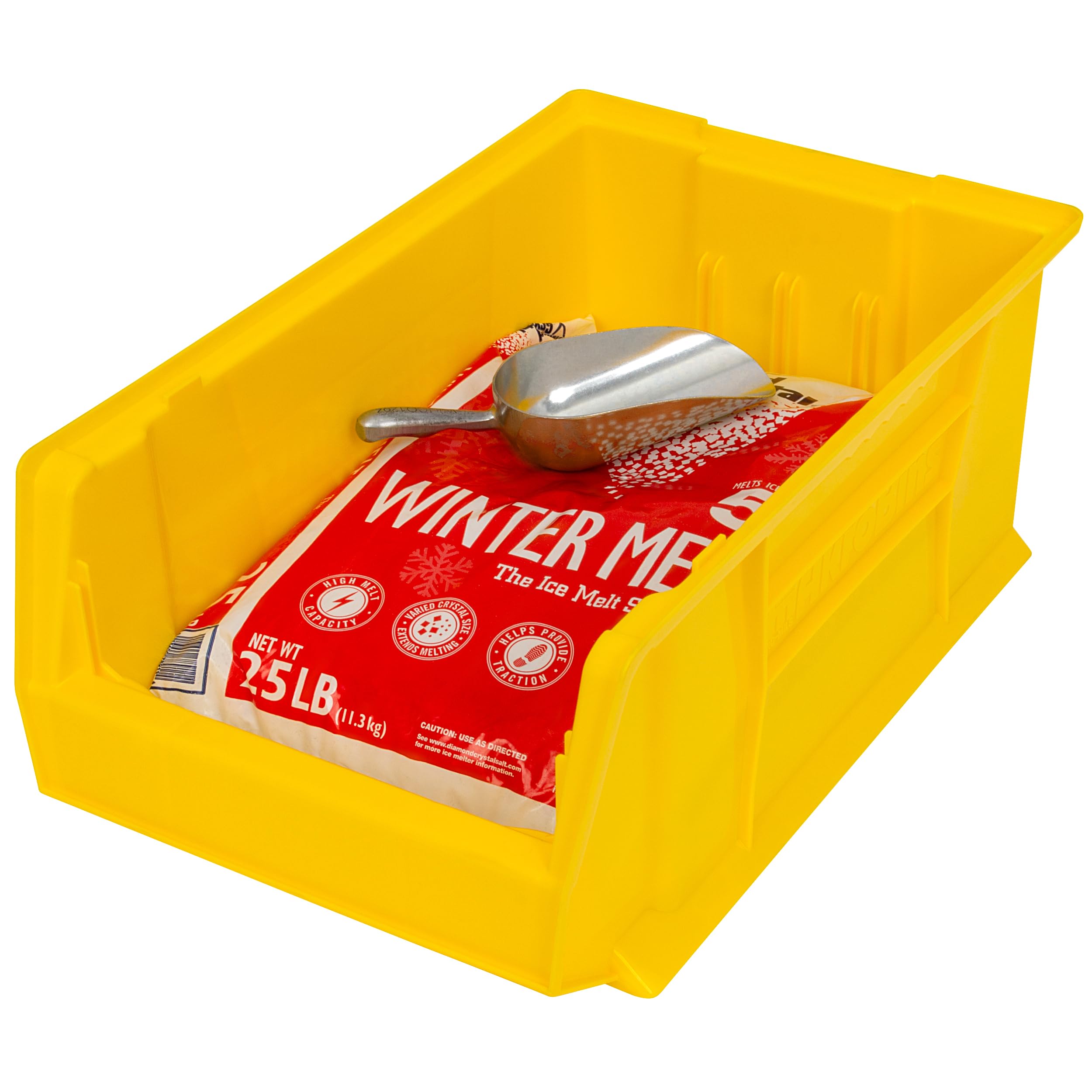 Akro-Mils 30281 Super-Size AkroBins Plastic Storage Bins - 3-Pack Yellow Stackable Organizer Bins (20
