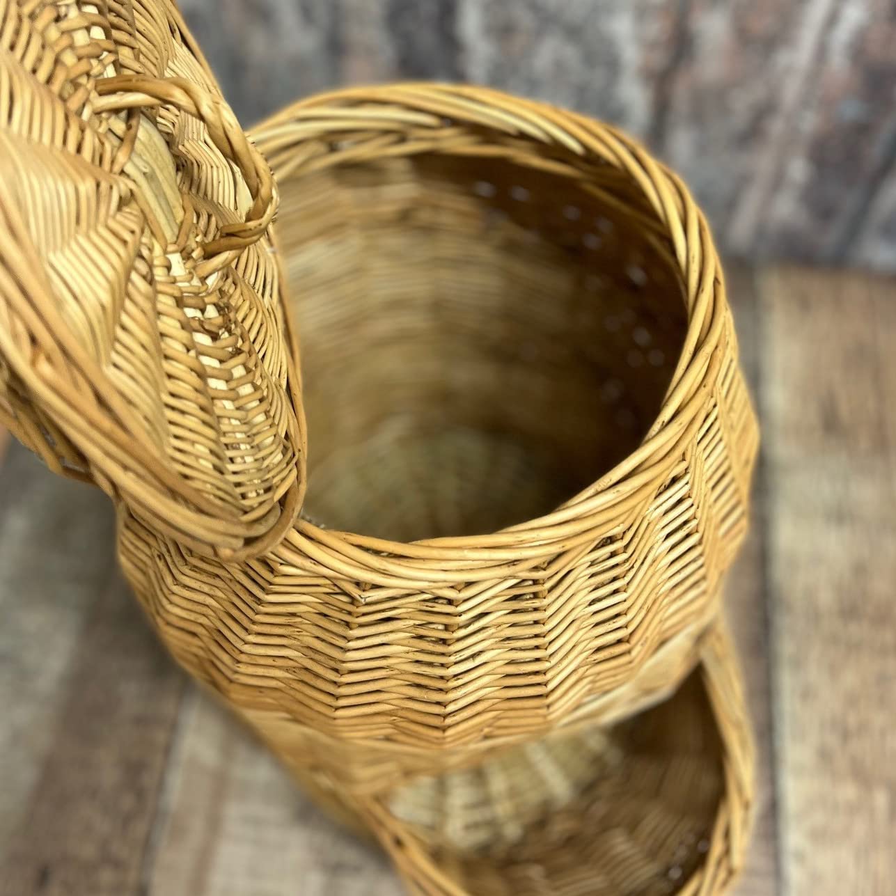 Woven Wicker Onion Storage Basket - Natural Rattan Vegetable Bin for Kitchen, Pantry & Farmhouse Decor | Perfect for Organizing Onions, Potatoes & Root Vegetables