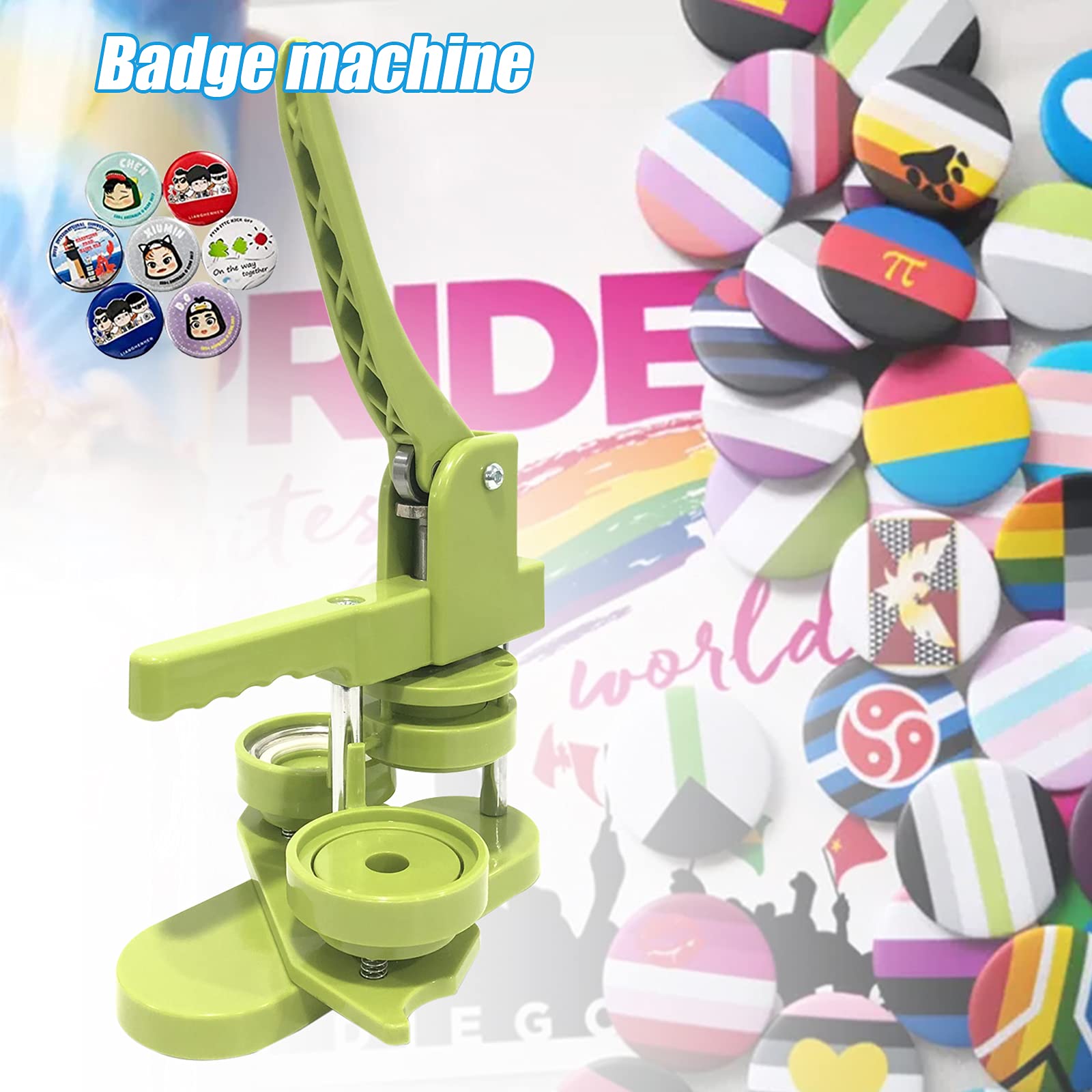 58mm (2.25in) Button Maker Machine & Badge Press Kit - Includes 100 Button Parts, Circle Cutter, Pictures & Magic Book - Perfect for DIY Crafts, School Projects, Party Favors and Custom Pins