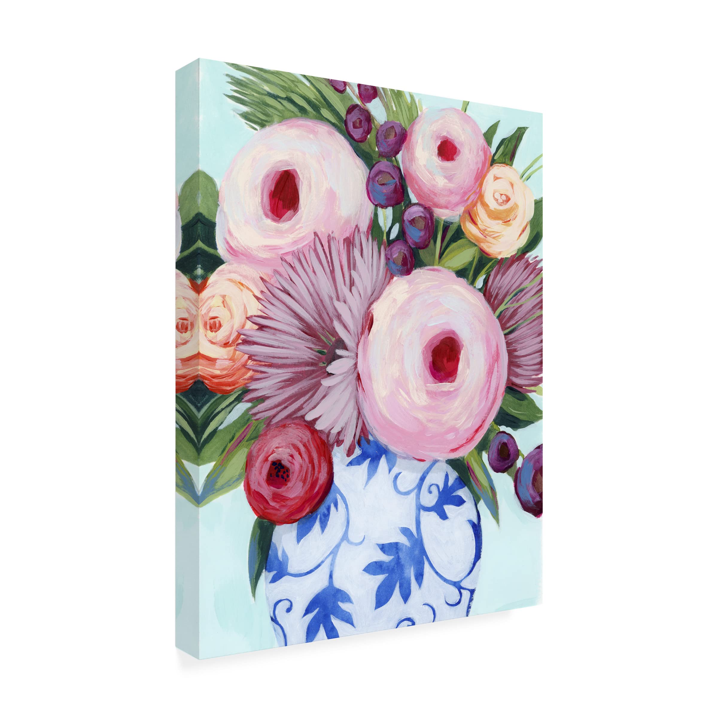 Grace Popp 'Clarity Blooms I' Floral Canvas Wall Art - Handmade Modern Home Decor for Living Room, Bedroom & Office