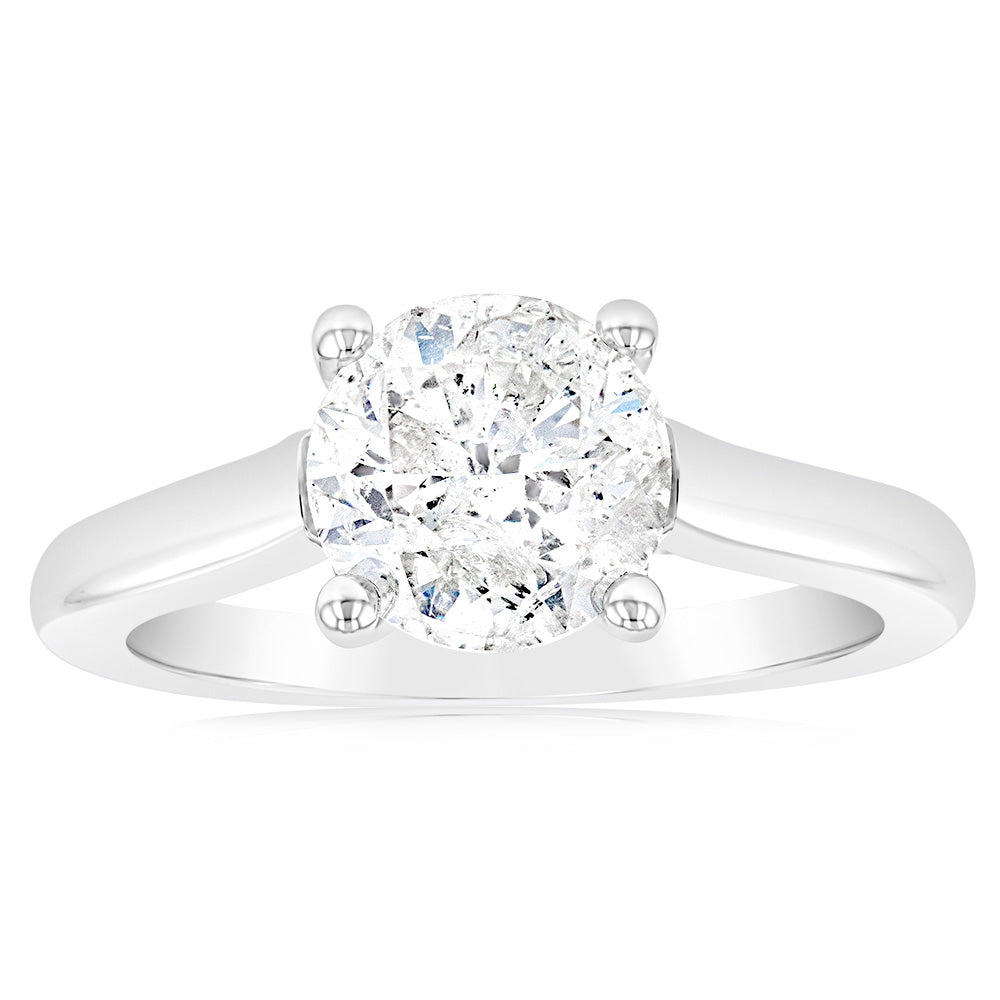 1.40 Carat Solitaire Diamond Engagement Ring in 18K White Gold - Perfect for Proposals, Weddings & Anniversary Gifts