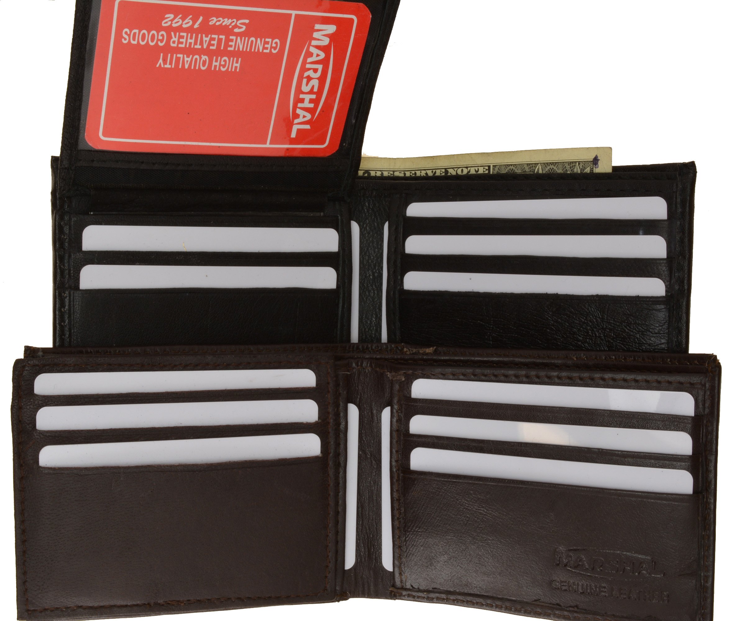 100% Genuine Leather Men's Wallet & Card Holder - Slim RFID Blocking Bifold Wallet for Men - Perfect for Everyday Use, Travel, and Business (Black #1143)