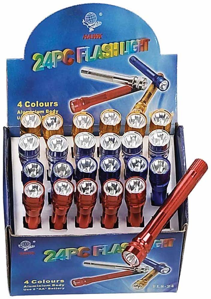 24-Piece Brightly Colored Aluminum Flashlight Set - 6.25