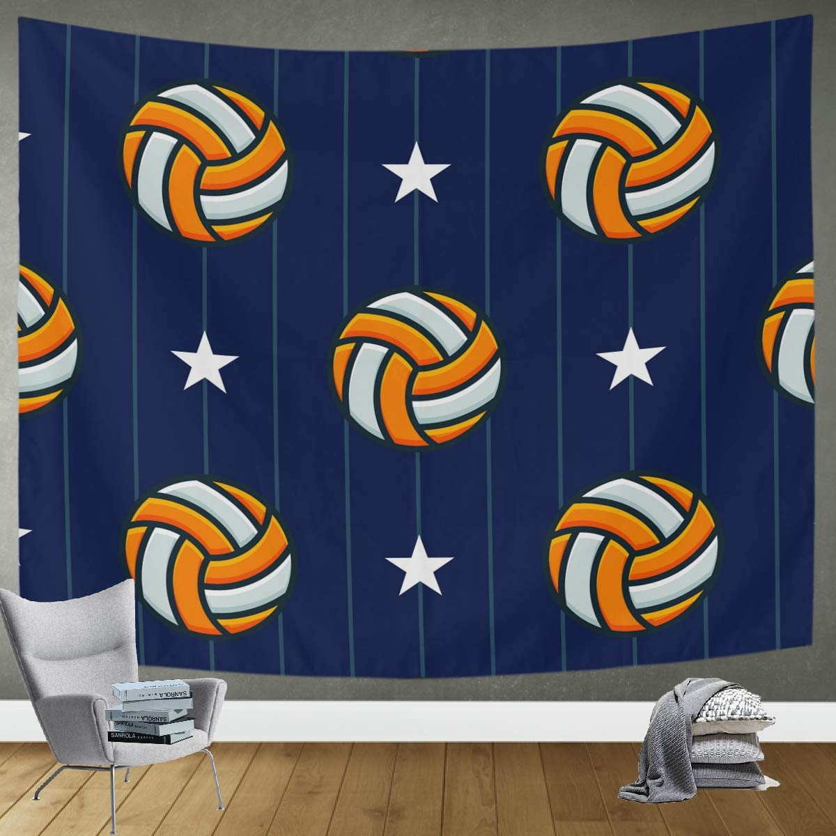 DOMIKING Volleyball Sport Tapestry Wall Hanging - 90x60 Inch Trippy Bedroom Decor for Living Room, Dorm & Office | Perfect for Sports Fans, Teen Rooms & Game Day Parties