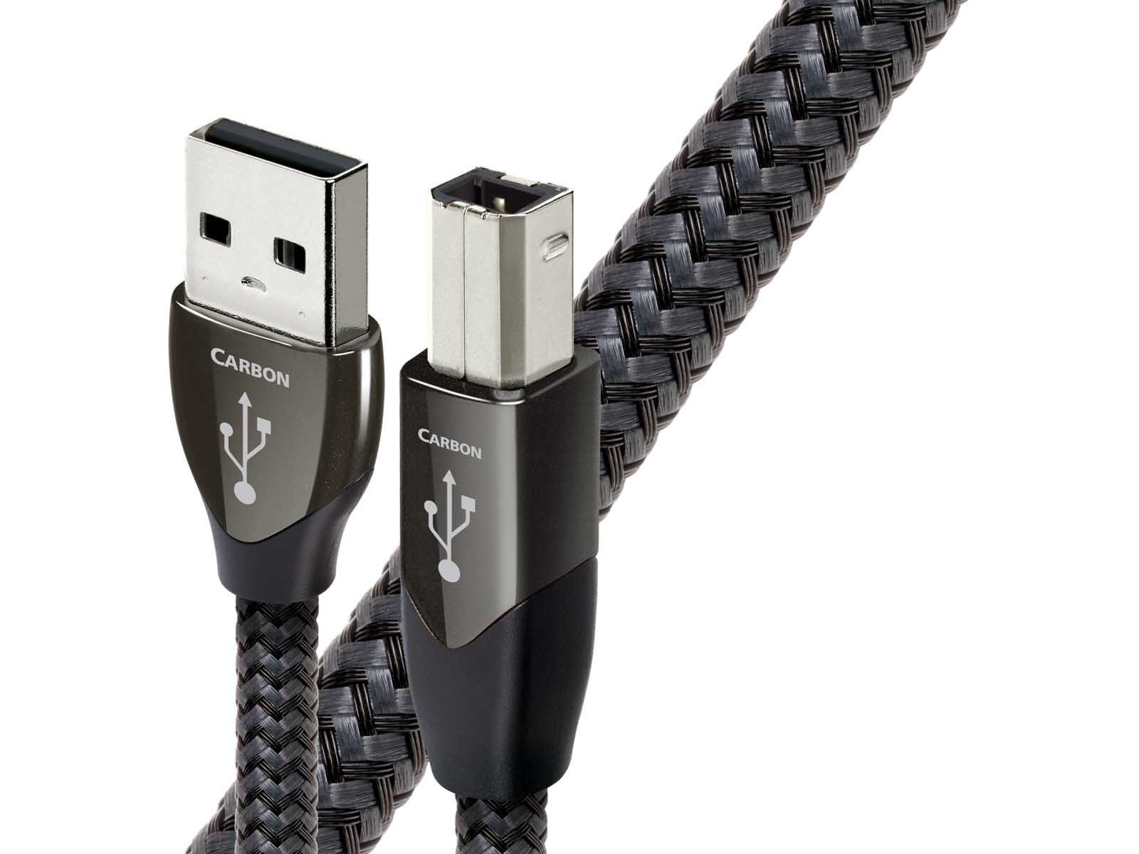 Audioquest Carbon USB A to USB B Cable - High-Speed Digital Audio Cable for DACs, Hi-Fi Systems & Studio Equipment | Perfect for Audiophiles & Professional Audio Setups