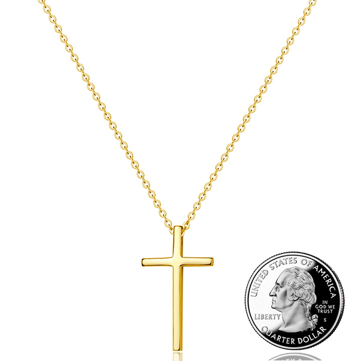 Elegant Small Cross Pendant Necklace for Women - Minimalist Sterling Silver Religious Jewelry - Perfect Mother's Day, Birthday & Christmas Gifts - Ideal for Church, Weddings & Everyday Wear
