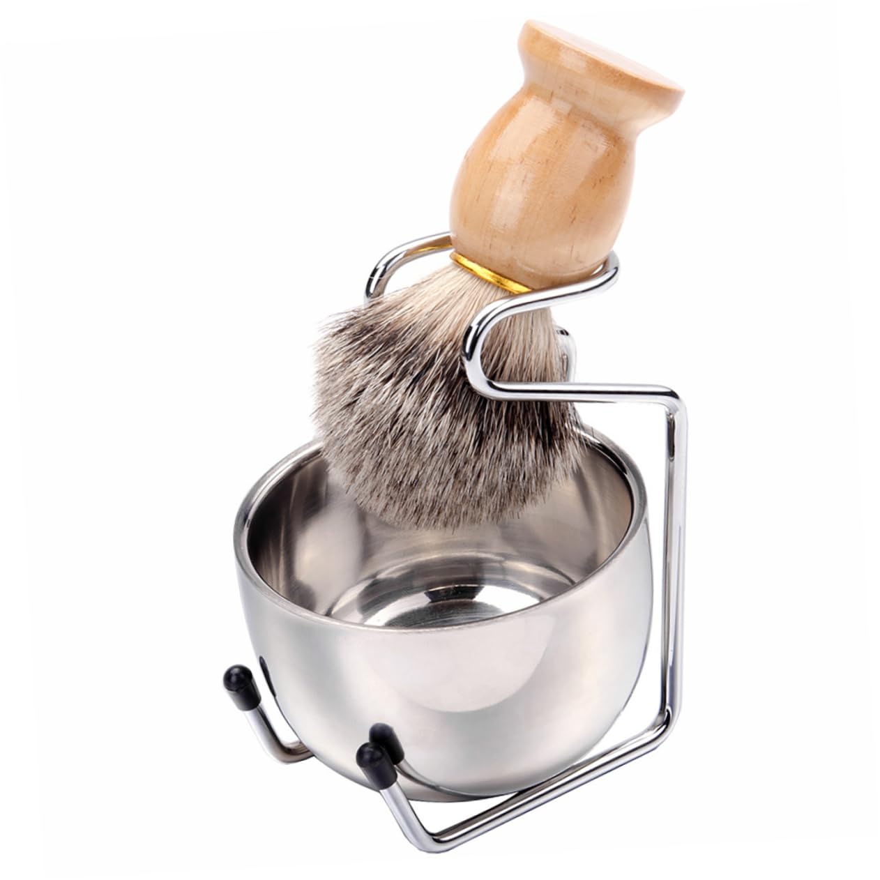 Angoily 2-Piece Premium Beard Shaving Kit for Men - Includes Razor, Shave Soap Puck, Hairbrush & Grooming Tools | Complete Manscaping Set for Facial Hair & Body Grooming | Perfect for Daily Shaving Routine & Travel Grooming Essentials