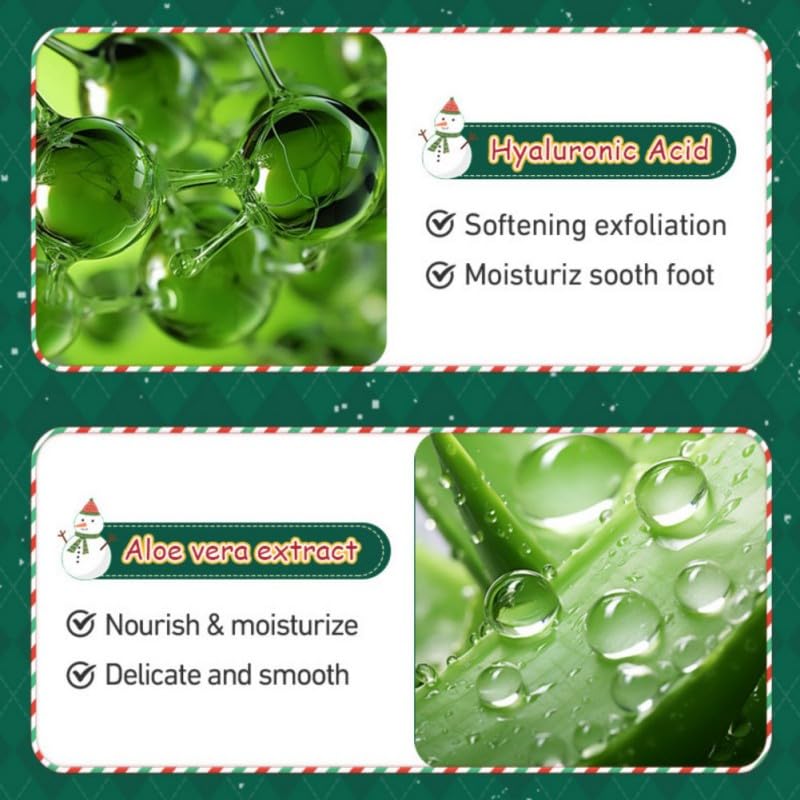 Naolve Christmas Nicotinamide Moisturizing Hand & Foot Mask Gift Set - Travel Size for Women & Girls - Deep Hydration for Dry, Dark & Rough Skin - Perfect for Holiday Gifting, Self-Care & Spa Nights (Hand Size)
