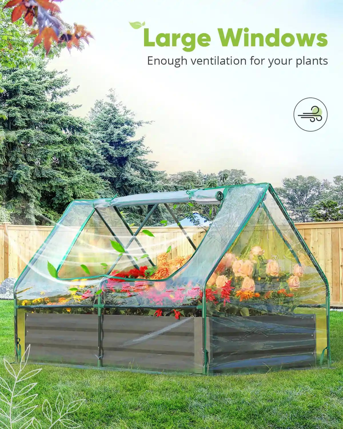 4' x 3' x 1' Galvanized Raised Garden Bed with Cover - Durable Outdoor Planter Box for Vegetables, Flowers & Herbs - Perfect for Backyard, Patio & Urban Gardening