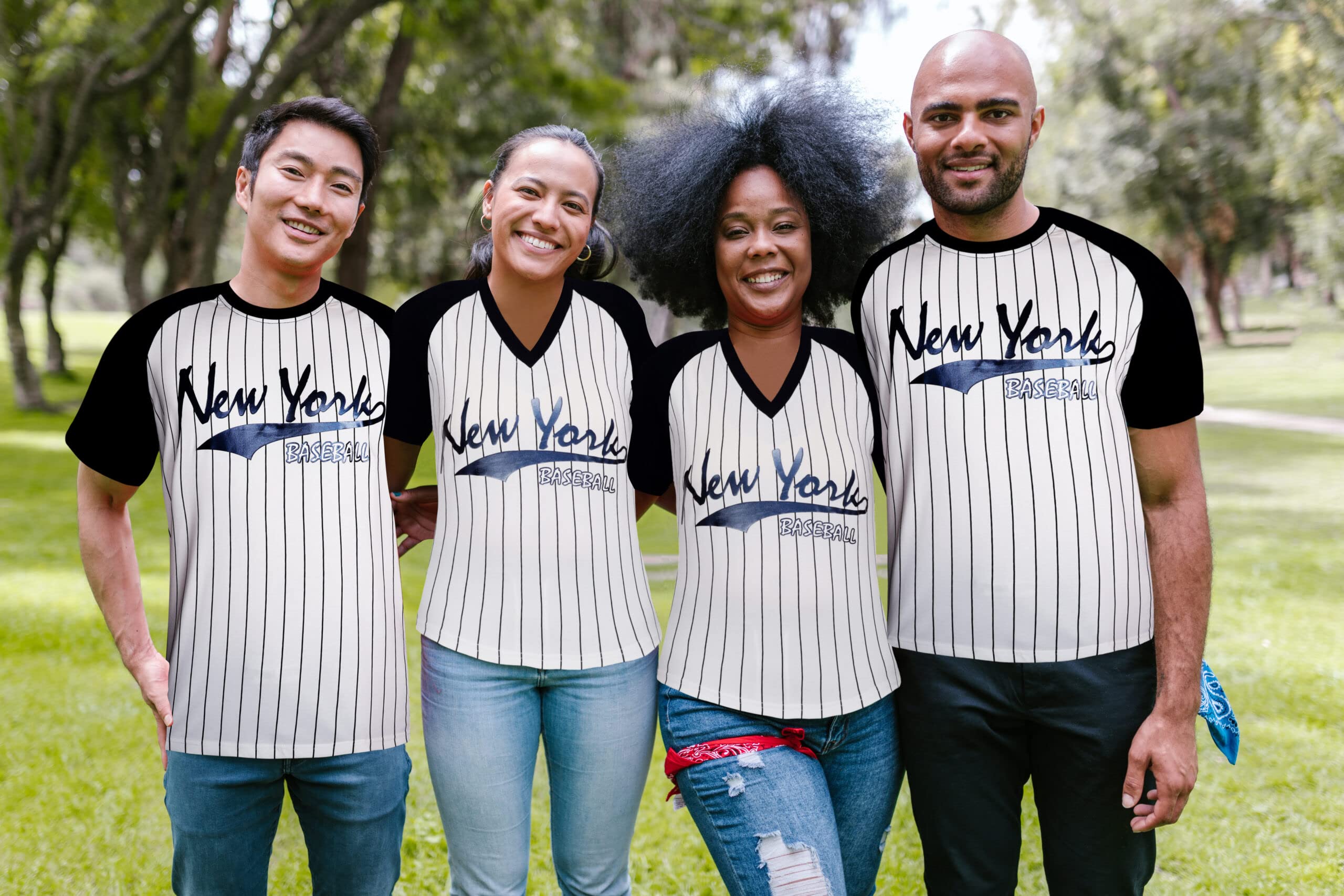 Men's Baseball Fan Crewneck Raglan T-Shirt - White & Navy - Comfortable Casual Wear for Game Day & Street Style