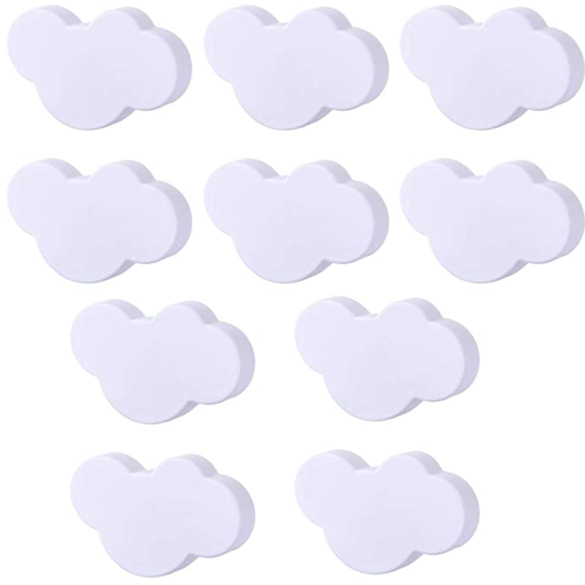 10PCS Kids Cartoon Cloud-Shaped Plastic Drawer Handles with Screws - White Furniture Knobs for Bedroom, Living Room & Kitchen | Durable & Child-Safe Cabinet Pulls for Nursery, Playroom & Kids' Furniture