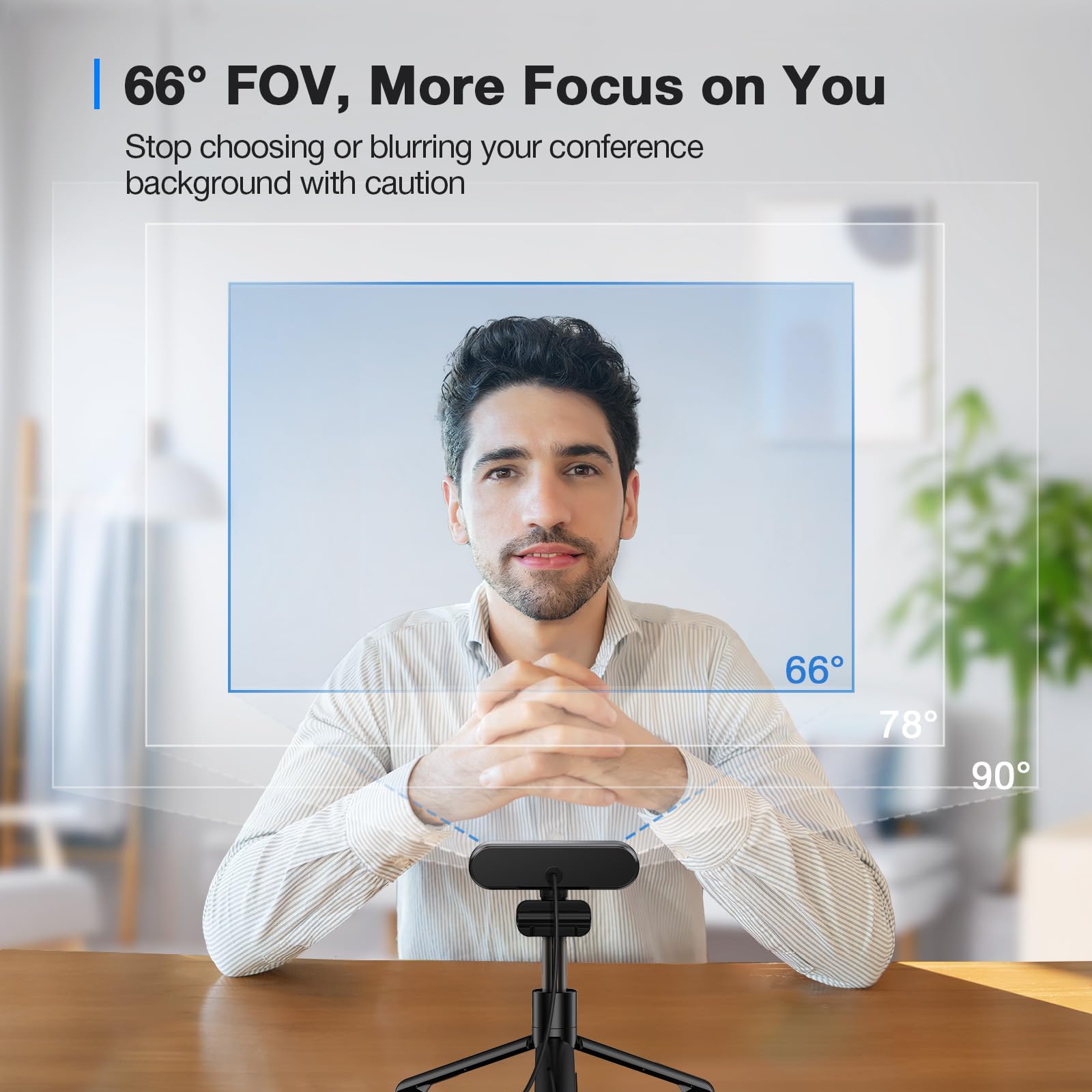 EMEET C960 4K Webcam with Tripod Stand - Sony Sensor, 360° Swivel Head & Adjustable Height, Built-in Dual Noise Cancelling Mics, Auto Focus & Light Correction - Ideal for Zoom Meetings, Online Classes, Live Streaming & Video Conferencing