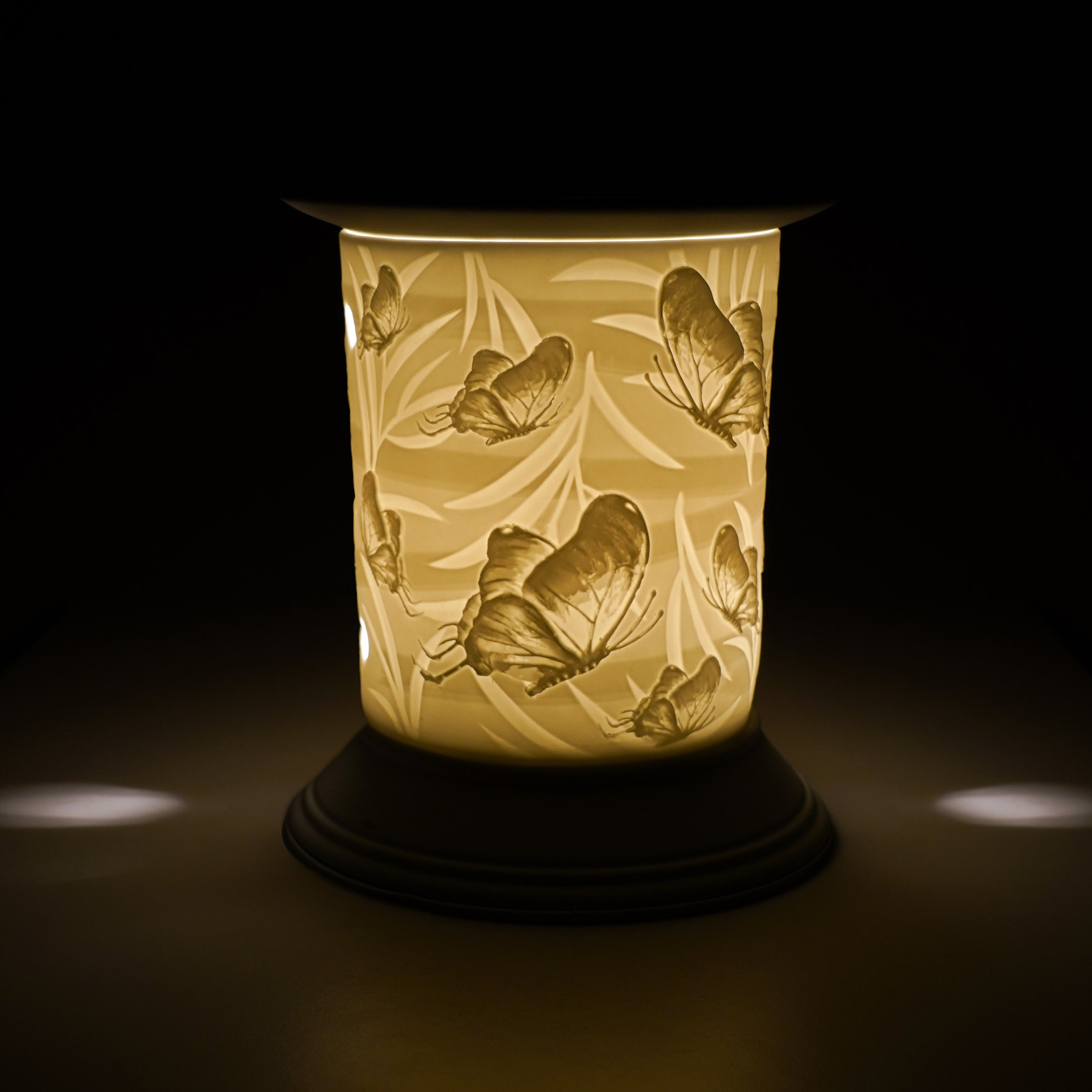 Electric Wax Warmer with Porcelain Base - Butterfly Design for Home Aromatherapy & Relaxation | Perfect for Living Room, Bedroom, Spa & Office Use