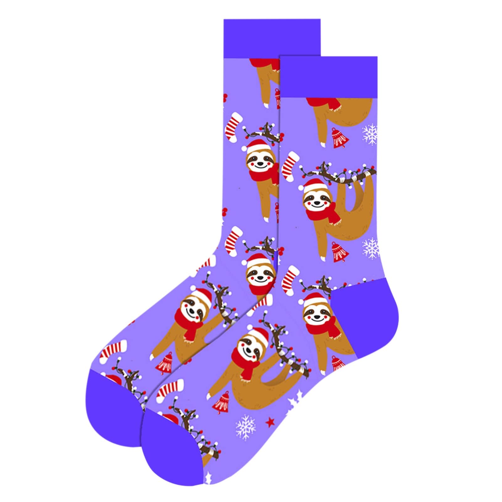 Santa and Snowflake Christmas Socks for Men - Cozy Winter Cotton Tube Socks with Claus Design - Perfect for Holiday Gifts, Cold Weather & Indoor Comfort