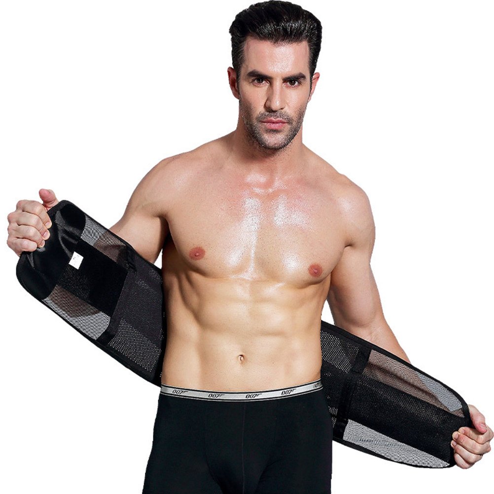 WINOMO Slimming Trimmer Waistband for Men & Women - Weight Loss Waist Belt, Calorie Burning, Belly Fat Reducer - Size L (Black) - Perfect for Workouts, Gym & Home Use