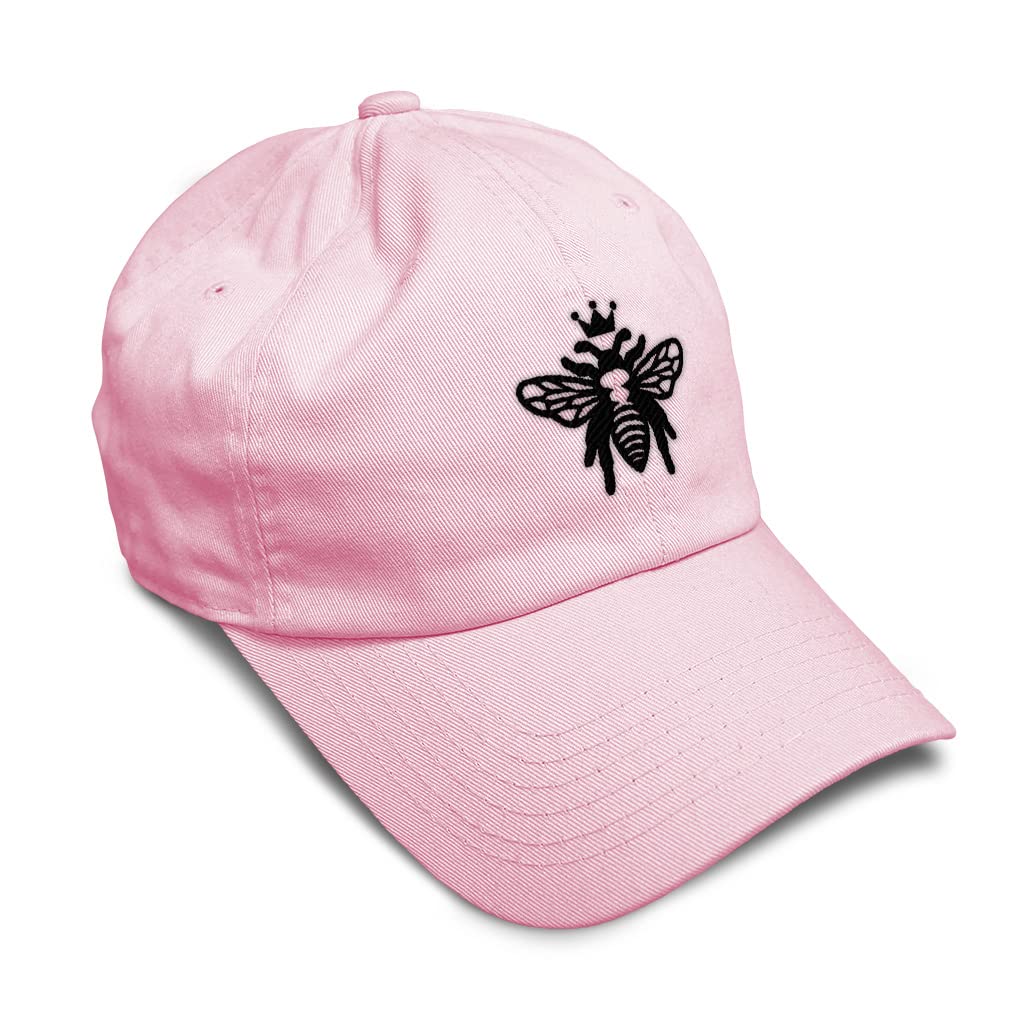 Speedy Pros Soft Black Baseball Cap with Flying Queen Bee Embroidery - Cotton Dad Hat for Men & Women - Perfect for Outdoor Sports, Casual Wear & Fashion Accessories