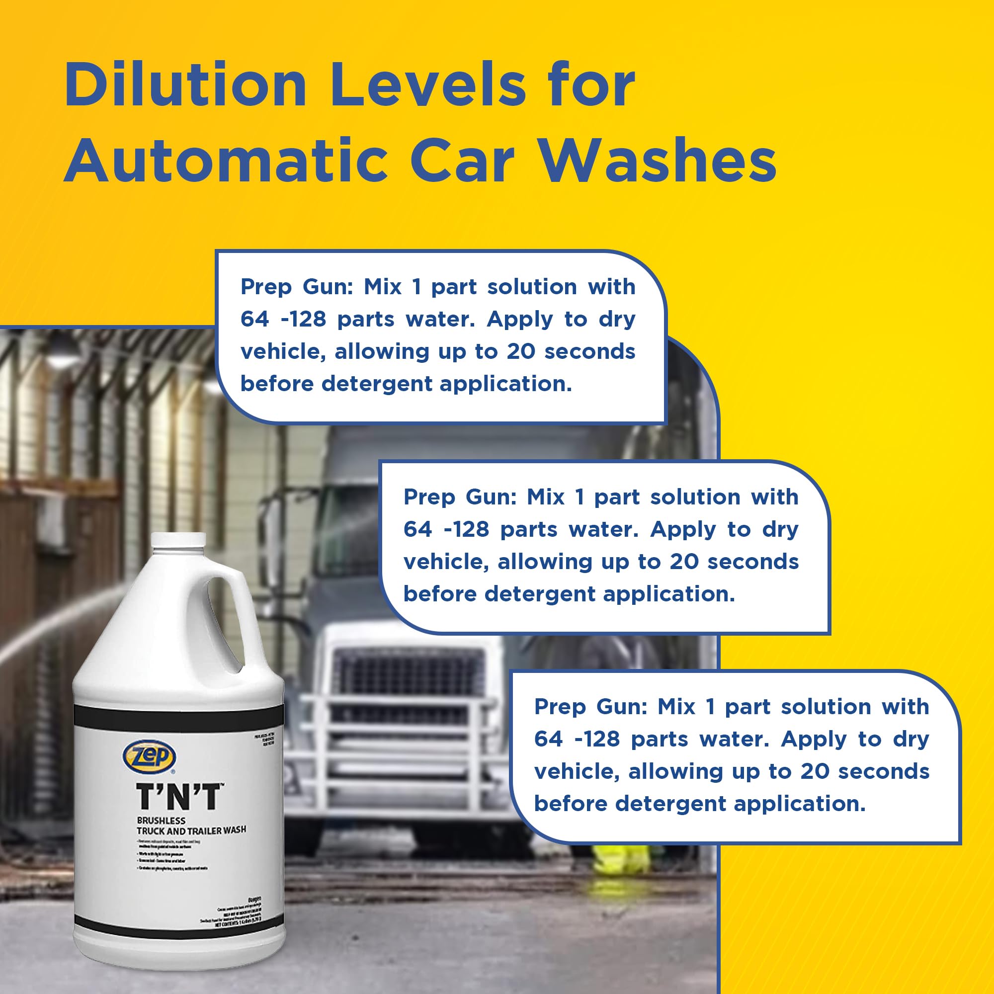 Zep TNT Truck and Trailer Wash - Heavy Duty Cleaner (55 Gallon Drum) for Commercial Fleet Cleaning & Maintenance