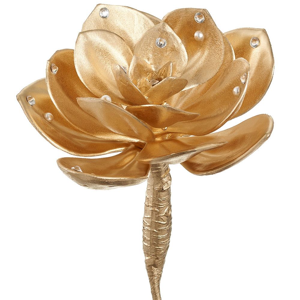 12-Pack Gold Jeweled Metallic Artificial Echeveria Succulent Stems - Realistic Fake Succulent Picks for Wedding Centerpieces, Home Decor, and DIY Floral Arrangements