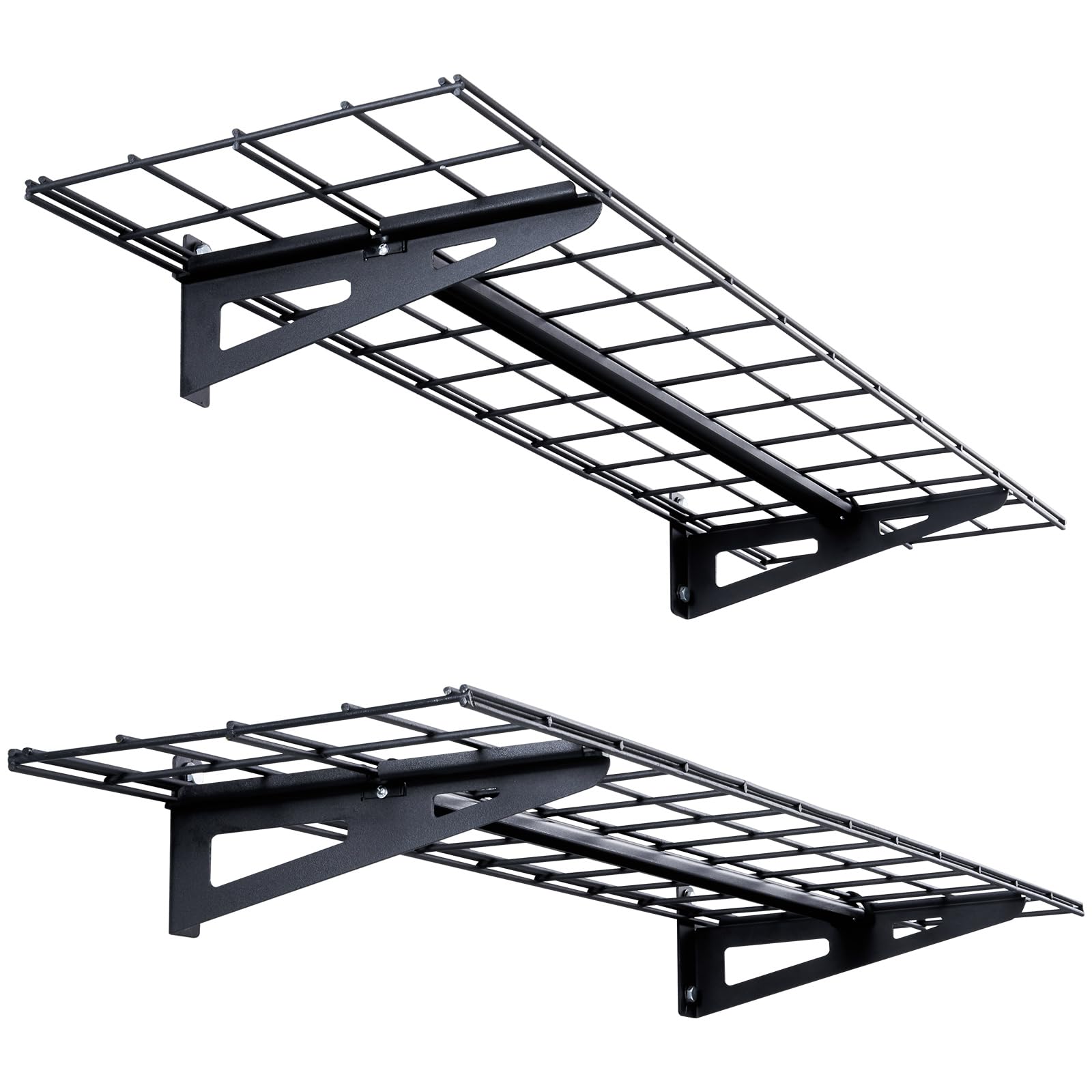 VEVOR Heavy Duty Garage Shelving Wall Mounted - 1x4 ft Floating Shelves with 400 lbs Capacity - 2 Pack Garage Storage Rack for Shop, Shed, Basement & Home Organization - Perfect for Tools, Paint Cans & Equipment Storage