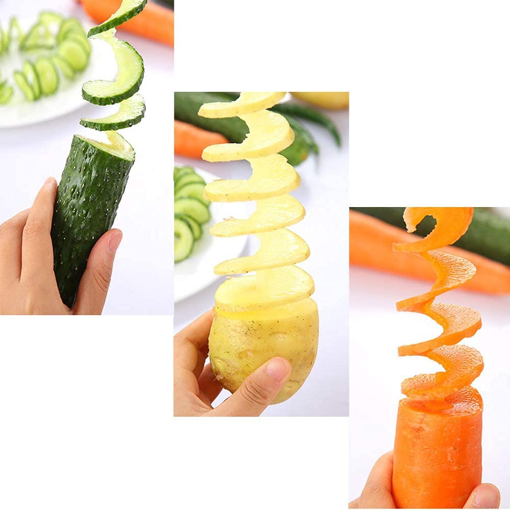 Stainless Steel Potato Twister Machine - 4 Reusable Spiral Cutter Sticks for Tornado Potato Chips Maker | Perfect for Home Cooking, Parties & Snack Making